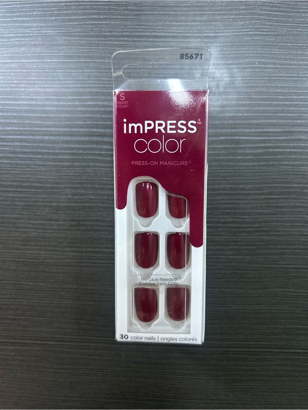 Kiss imPRESS Color Press-On Manicure - Berry Red